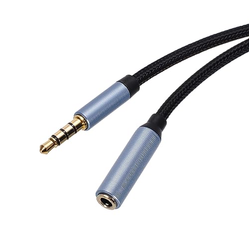 QUARKZMAN 3.5mm Aux Verlängerung Kabel Stecker auf Buchse Zusätzliche Audio HiFi Kopfhörer Kabel 3.3ft für Handy Stereo Blau von QUARKZMAN