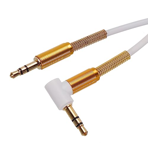 QUARKZMAN 3.5mm TRS Aux Feder Kabel Stecker an Stecker Zusätzliche Audio HiFi Kopfhörer Kabel 3.3ft für Handy Kopfhörer Lautsprecher Stereo Echo Weiß von QUARKZMAN