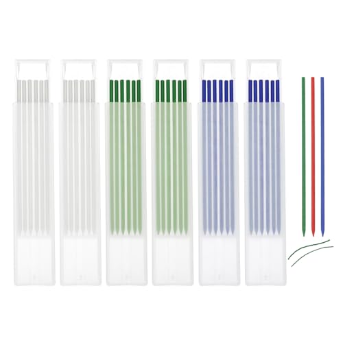 QUARKZMAN 36 Stück Bleistiftminen Tischler Bleistift Ersatzminen 2,8 mm Solide Tieflochmarker Minen Bleistiftminen Konstruktion Bleistift Ersatz für Zimmermannsbleistift（Drei Farben1） von QUARKZMAN
