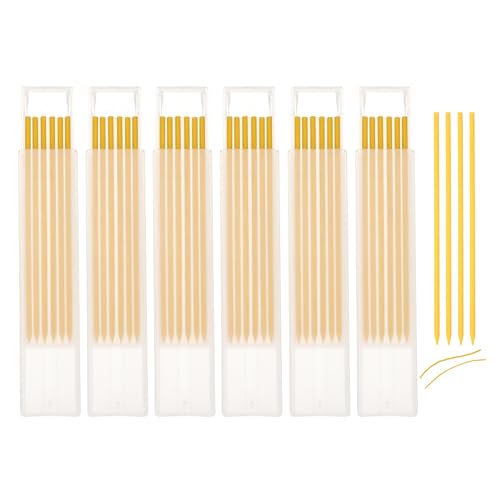 QUARKZMAN 36 Stück Bleistiftminen Tischler Bleistift Ersatzminen 2,8 mm Solide Tieflochmarker Minen Bleistiftminen Konstruktion Bleistift Ersatz für Zimmermannsbleistift（Gelb） von QUARKZMAN