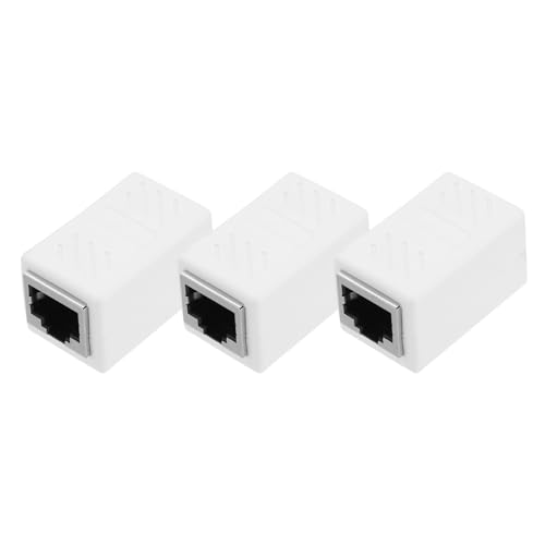 QUARKZMAN 3er Pack RJ45 Ethernet Kupplung, weiblich zu weiblich Cat6 Kupplung Ethernet Verlängerungsadapter Netzwerkverbinder für Cat8/Cat7/Cat6/Cat5e/Cat5, Weiß von QUARKZMAN