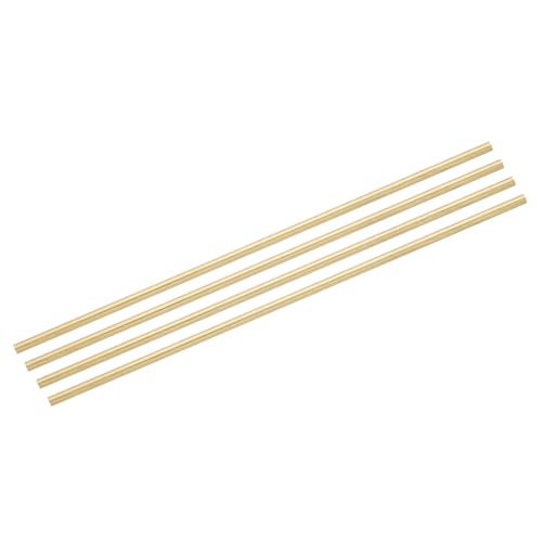 QUARKZMAN 4 Stück Messingstangen (4 mm) 5/32 Zoll x (224 mm) 9 Zoll Messing Vollmaterial Rundstab für Messergriffe Pin DIY Handwerk Modellflugzeug von QUARKZMAN