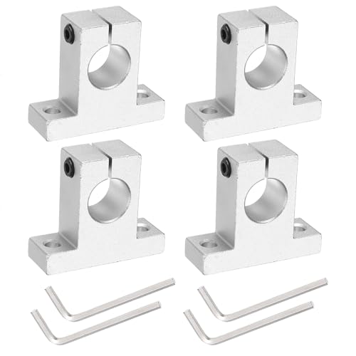 QUARKZMAN 4 Stück SK20 Aluminium Linearstangenwellenstütze für 20mm Durchmesserwelle, Montagehalterung für Linearbewegungsschienen mit Schraubenschlüssel für CNC-Maschine, 3D-Drucker von QUARKZMAN