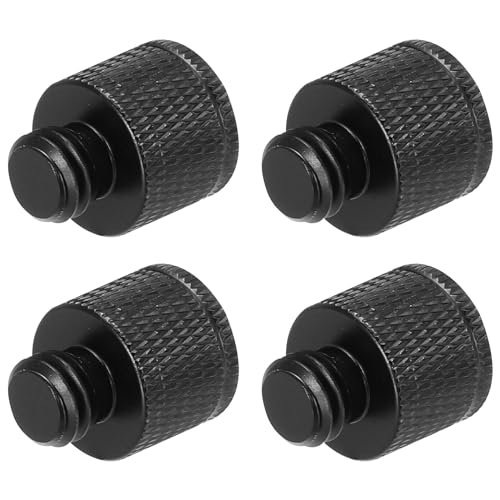 QUARKZMAN 4-teiliger Mikrofonständer-Adapter, M8-Buchse auf 3/8 Außengewinde, Schraubadapter, Aluminiumlegierung für Mikrofon-Stativ-Halterung, Schwarz von QUARKZMAN