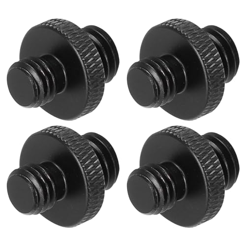 QUARKZMAN 4-teiliger Mikrofonständer-Adapter, M8-Stecker auf M10-Stecker, doppelseitig, Kameraschraube, Aluminiumlegierung für Mikrofon-Stativ-Halterung, Schwarz von QUARKZMAN