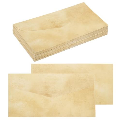 QUARKZMAN 48 Packungen Umschläge Vintage Briefpapier Papier Erdgelb Briefpapier Altes Papier zum Briefeschreiben, Einladungen, Hochzeit-9 x 4 Zoll QUARKZMAN 48 Packungen Umschläge Vintage Briefpapier Papier Erdgelb Briefpapier Altes Papier zum Briefeschreiben, Einladungen, Hochzeit-9 x 4 Zoll von QUARKZMAN