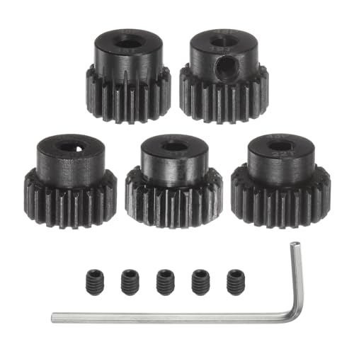 QUARKZMAN 48P Ritzel-Set 3,175 mm (1/8") Welle 18T 19T 20T 21T 22T Motorritzel aus gehärtetem Stahl mit Stufen für RC Auto (5 Stück) von QUARKZMAN