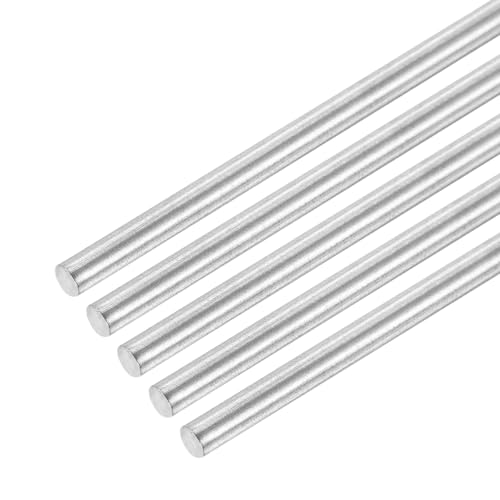 QUARKZMAN 5 Stück Edelstahlstäbe 4 mm x 420 mm 304 Edelstahl V2A Rundstäbe Rundstangen Metallstange Stabstahl Vollrundstab Rundstahl Rundstab für DIY Handwerk Modellauto Flugzeug Geländer von QUARKZMAN