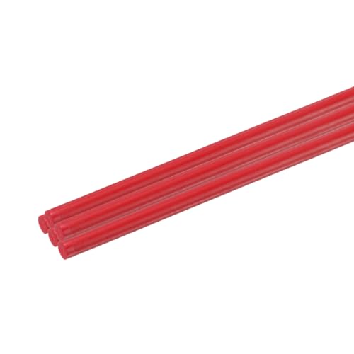 QUARKZMAN 5 Stück Kunststoff Rundstab 3/50 Zoll Durchmesser 10 Zoll Länge Rot (POM) Polyoxymethylen Stäbe Technischer Kunststoff Rundstäbe (1,5 mm) von QUARKZMAN