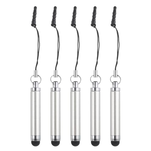 QUARKZMAN 5 Stück metallischer Stylus-Stift, einziehbare Mini-kapazitive Stifte aus Aluminiumlegierung für universelle alle Touchscreen-Geräte, Grau QUARKZMAN 5 Stück metallischer Stylus-Stift, einziehbare Mini-kapazitive Stifte aus Aluminiumlegierung für universelle alle Touchscreen-Geräte, Grau von QUARKZMAN
