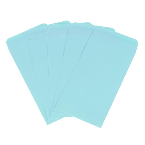 QUARKZMAN 50 Stück Einladungsumschläge, 3,5 x 6,5 Zoll Selbstklebende Grußkartenumschläge mit Gummiverschluss für Grußkarten, Hochzeitseinladungen, Partys, Briefversand (Hellblau) von QUARKZMAN