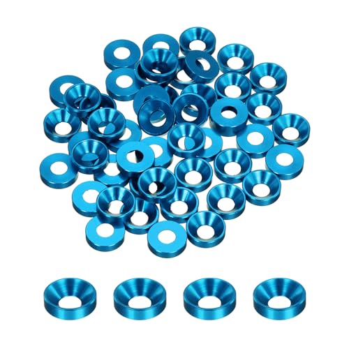 QUARKZMAN 50 Stück M5 Senkunterlegscheiben, 13,8 mm/0,54 Zoll eloxiertes Aluminiumlegierung, Kopfdichtungen für Schrauben RC/FPV/PC/Drone/Mechanische Zubehör Modellteil, Hellblau QUARKZMAN 50 Stück M5 Senkunterlegscheiben, 13,8 mm/0,54 Zoll eloxiertes Aluminiumlegierung, Kopfdichtungen für Schrauben RC/FPV/PC/Drone/Mechanische Zubehör Modellteil, Hellblau von QUARKZMAN