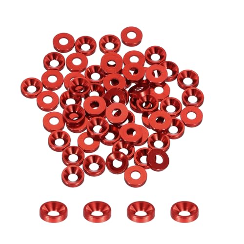 QUARKZMAN 50 Stück M3 Senkunterlegscheiben, 8mm/0,31 Zoll eloxiertes Aluminiumlegierung, Kopfdichtungen für Schrauben RC/FPV/PC/Drone/Mechanische Zubehör Modellteil, Tiefrot QUARKZMAN 50 Stück M3 Senkunterlegscheiben, 8mm/0,31 Zoll eloxiertes Aluminiumlegierung, Kopfdichtungen für Schrauben RC/FPV/PC/Drone/Mechanische Zubehör Modellteil, Tiefrot von QUARKZMAN