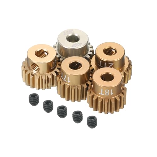 QUARKZMAN 5Stk RC 48DP Motor Ritzel Getriebe 3.175mm Welle 17T/18T/19T/20T/21T Gehärtetes Ritzel Zahnräder Aluminium für 1/10 1/12 RC Modell Auto RC Motor QUARKZMAN 5Stk RC 48DP Motor Ritzel Getriebe 3.175mm Welle 17T/18T/19T/20T/21T Gehärtetes Ritzel Zahnräder Aluminium für 1/10 1/12 RC Modell Auto RC Motor von QUARKZMAN