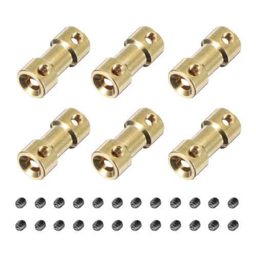 QUARKZMAN 6 Stück 4mm bis 5mm Messing Wellenkupplung Verbindungsstück mit Schrauben Flexibler Motorwellenkupplung für RC Modellauto Flugzeug Motor Räder Reifen Welle QUARKZMAN 6 Stück 4mm bis 5mm Messing Wellenkupplung Verbindungsstück mit Schrauben Flexibler Motorwellenkupplung für RC Modellauto Flugzeug Motor Räder Reifen Welle von QUARKZMAN