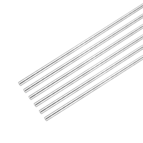 QUARKZMAN 6 Stück Aluminium Rundstab 6mm x 300mm 6061 Aluminium Stange Massiv Metall Drehbank Stab Lager für DIY Handwerk Modellauto (Silberton) von QUARKZMAN