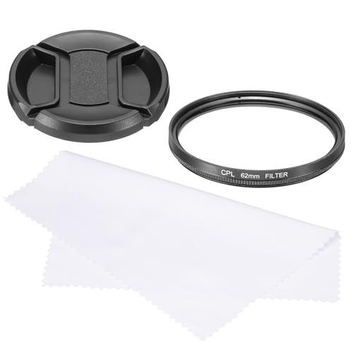 QUARKZMAN 62mm Zirkularpolfilter, doppelseitige Mehrschichtbeschichtungen Polarisationsfilter mit Objektivdeckel Reinigungstuch für Kameraobjektiv von QUARKZMAN