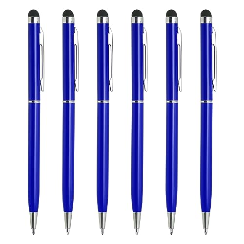 QUARKZMAN 6Stk Metall Stylus Stift Kugelschreiber 2 in 1 Universal Einziehbar Tinte Stift mit Stylus Spitzen für Alle Kapazitiven Touchscreen Geräte Dunkel Blau QUARKZMAN 6Stk Metall Stylus Stift Kugelschreiber 2 in 1 Universal Einziehbar Tinte Stift mit Stylus Spitzen für Alle Kapazitiven Touchscreen Geräte Dunkel Blau von QUARKZMAN