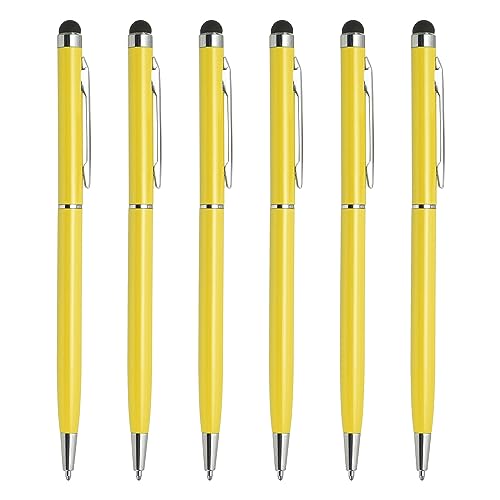 QUARKZMAN 6Stk Metall Stylus Stift Kugelschreiber 2 in 1 Universal Einziehbar Tinte Stift mit Stylus Spitzen für Alle Kapazitiven Touchscreen Geräte Gelb QUARKZMAN 6Stk Metall Stylus Stift Kugelschreiber 2 in 1 Universal Einziehbar Tinte Stift mit Stylus Spitzen für Alle Kapazitiven Touchscreen Geräte Gelb von QUARKZMAN