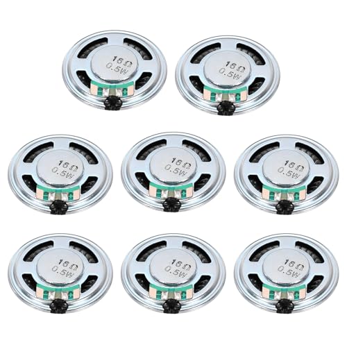 QUARKZMAN 8 Stück 0,5W 16 Ohm Kleine Lautsprecher Metallgehäuse Runder Interner Mikromagnetlautsprecher für Mini-Lautsprecher DVD EVD Multimedia Mobile Tragbare Werbemaschine QUARKZMAN 8 Stück 0,5W 16 Ohm Kleine Lautsprecher Metallgehäuse Runder Interner Mikromagnetlautsprecher für Mini-Lautsprecher DVD EVD Multimedia Mobile Tragbare Werbemaschine von QUARKZMAN
