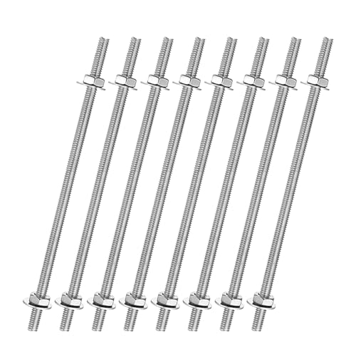 QUARKZMAN 8 Stück 8/32 Zoll M4 Gewindestangen mit 16 Stück Sechskantmuttern und Unterlegscheiben 4 Zoll 201 Edelstahl Vollgewinde Rechtsgewinde, Silber QUARKZMAN 8 Stück 8/32 Zoll M4 Gewindestangen mit 16 Stück Sechskantmuttern und Unterlegscheiben 4 Zoll 201 Edelstahl Vollgewinde Rechtsgewinde, Silber von QUARKZMAN
