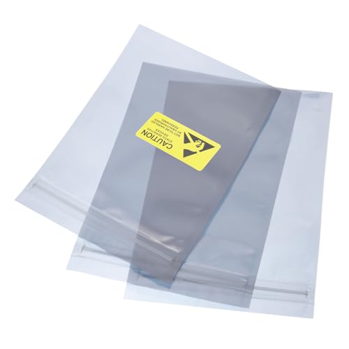 QUARKZMAN Antistatische Beutel Abschirmbeutel 50 Stück 6,7x8,7 Zoll (17x22 cm) Wiederverschließbar mit Etiketten für Festplatte HDD SSD Leiterplatte von QUARKZMAN