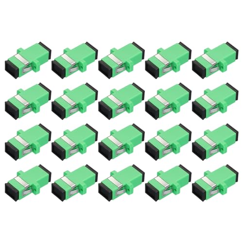QUARKZMAN 20 Stück Glasfaser Adapter SC/APC Kupplung Single Mode Simplex Adapter SC-SC/APC für Netzwerk Internet Verbindung von QUARKZMAN