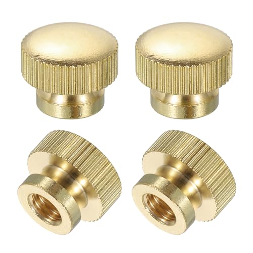 QUARKZMAN Gerändelte Daumenmuttern, 4 Stück M6 x D14mm x H11mm Messing Griffmuttern Rändelmuttern mit Hohem Kopf Befestigungselemente für 3D-Drucker-Teile Druckbett von QUARKZMAN