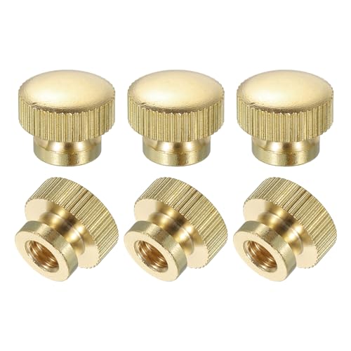 QUARKZMAN Gerändelte Daumenmuttern, 6 Stück M6 x D14mm x H11mm Messing Griffmuttern Rändelmuttern mit Hohem Kopf Befestigungselemente für 3D-Drucker-Teile Druckbett von QUARKZMAN