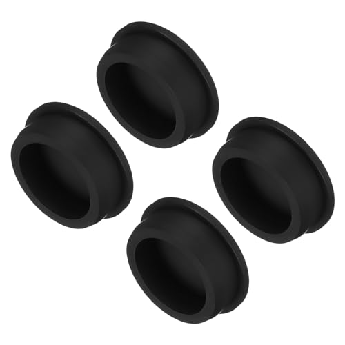 QUARKZMAN Hochtemperatur-Silikonstecker, Durchmesser 43,5 mm / 1,71 Zoll, T-förmiger Gummistopfen, schwarze Stopfen, Packung mit 4 Stück (Außendurchmesser 49 mm / 1,93 Zoll) von QUARKZMAN