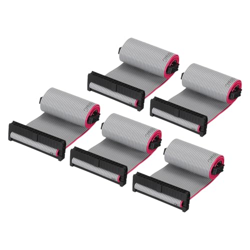 QUARKZMAN IDC 34-poliges Flachbandkabel, 2,0 mm Pitch FC zu FC Stecker, 20 cm Länge, grauer Jumperdraht für Computer LED Display DVD, 5 Stück von QUARKZMAN