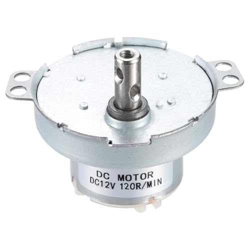 QUARKZMAN Langsamlaufmotor JS-50T Elektromotor Bürstenmotor, 12V Gleichstrom 120 U/min Motor CW/CCW D-Welle DC Motor Großes Drehmoment für 3D-Drucker Filament Rotierender Display-Ständer von QUARKZMAN