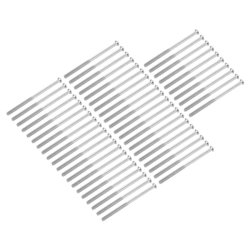 QUARKZMAN M4 x 80mm Senkkopfschrauben x 50 Stück 304 Edelstahl Flachkopf Kreuzschlitz-Befestigungselemente für den Hausbau Maschinenwerkzeug, [Silber] von QUARKZMAN