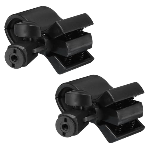 QUARKZMAN Mikrofonhalter O.D. 32mm - 60mm Kunststoff-Schnittstelle Mikrofonhalter Clip mit 1/4 Kunststoff-Adapter für kleines Mikrofon Schwarz 2 Stück von QUARKZMAN