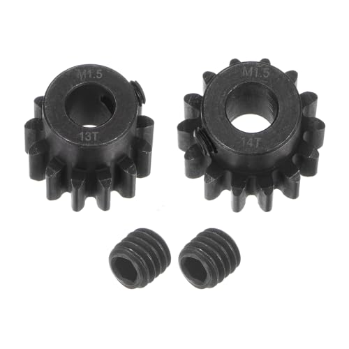 QUARKZMAN Mod 1.5 Ritzel Set 8mm Welle 13T 14T Motorritzel aus gehärtetem Stahl für RC Auto (2 Stück) von QUARKZMAN