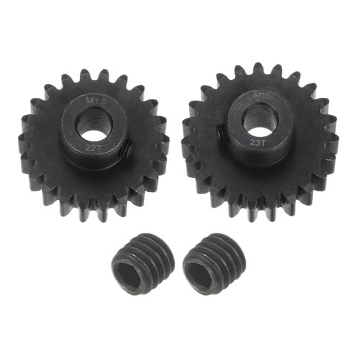 QUARKZMAN Mod 1.5 Ritzel Set 8mm Welle 22T 23T Motorritzel aus gehärtetem Stahl für RC Auto (2 Stück) von QUARKZMAN