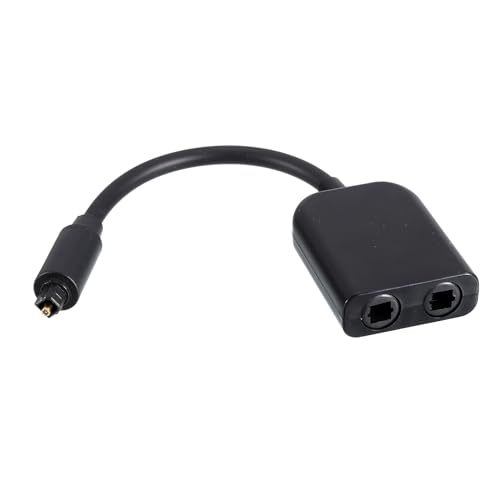 QUARKZMAN Optischer Verteiler Glasfaser Audio Verteiler 1Außen bis 2Innen PVC Optischer Adapter für TV DVD Projektor HiFi-Anlage Verstärker Stereoanlage Schwarz von QUARKZMAN