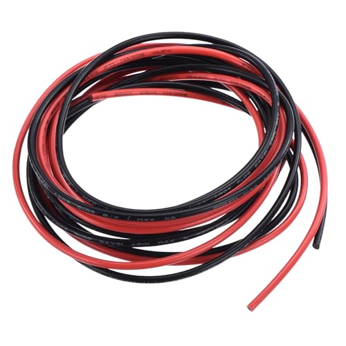 QUARKZMAN PVC Anschlussdraht 1,5m/5ft 18AWG flexibler Elektrodraht UL1007 verzinntes Kupfer, schwarz rot, 2mm Durchmesser für Modellflugzeuge Elektrische Geräte interne Verbindung von QUARKZMAN