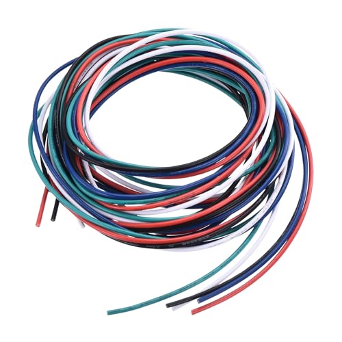 QUARKZMAN PVC Anschlussdraht 1,5m/5ft 22AWG Flexibler Elektrodraht UL1007 Verzinntes Kupfer Litze 5 Farben, 1,5mm Durchmesser für Modellflugzeuge Elektrische Geräte Interne Verbindung von QUARKZMAN