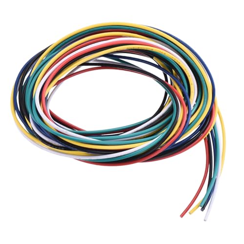 QUARKZMAN PVC Anschlussdraht 1,5m/5ft 26AWG Flexibler Elektrodraht UL1007 Verzinntes Kupfer Litze 6 Farben, 1,5mm Durchmesser für Modellflugzeuge Elektrische Geräte Interne Verbindung von QUARKZMAN