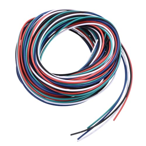 QUARKZMAN PVC Anschlussdraht 3,0 m 30AWG flexibler Elektrodraht UL1007 verzinntes Kupfer Litze 5 Farben, 1,5 mm Durchmesser für Modellflugzeuge Elektrische Geräte interne Verbindung von QUARKZMAN