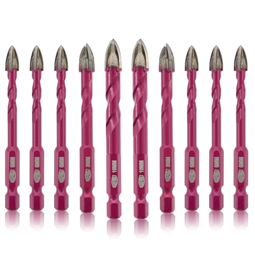 QUEFORET Hartmetallbohrer Set 10 Stücke - 6/6/6/6/6/6/8/8/10/10mm Steinbohrer für Holz Kunststoff Mauerwerk Beton, Nassbohren Keramik Fliesen Marmor, Schnellwechsel Sechskantschaft QUEFORET Hartmetallbohrer Set 10 Stücke - 6/6/6/6/6/6/8/8/10/10mm Steinbohrer für Holz Kunststoff Mauerwerk Beton, Nassbohren Keramik Fliesen Marmor, Schnellwechsel Sechskantschaft von QUEFORET