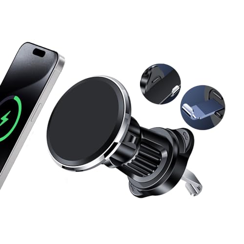 QUEMISS Handyhalterung Auto Telefon Halter FüR Metall Haken Handyhalter Auto Starke Saug Vent Handy Halter Handyhalter fürs Auto Kompatibel Mit Allen Smartphone von QUEMISS