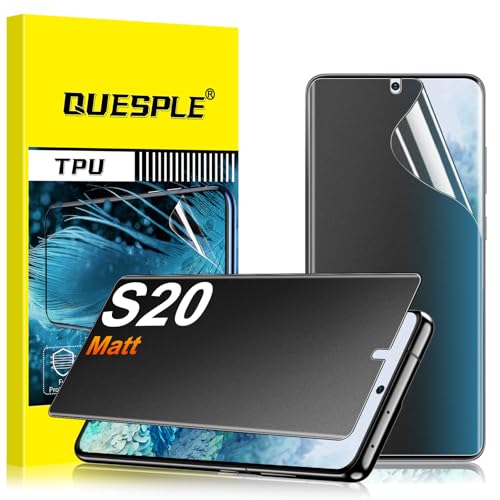 QUESPLE [2 Stück] Matt Privacy Schutzfolie für Samsung Galaxy S20, 28° Anti Spähen Matte Blendschutz Sichtschutz, Fingerabdruck-ID Unterstützen Weich TPU Displayschutzfolie Anti-Spy Folie﻿ von QUESPLE