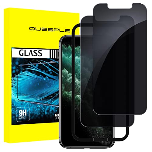 QUESPLE 2 Stück Panzer Schutz Glas, Sichtschutz für iPhone 11 Pro Max/XS Max 6,5", Anti-Spähen Privatsphäre Schutzfolie, Frei von Kratzern, 9H Härte Temperglas von QUESPLE