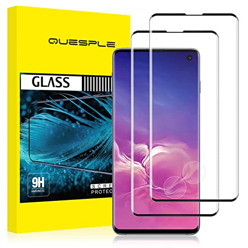 QUESPLE [2 Stück] Panzerglas Schutzfolie für Samsung Galaxy S10, Anti-Kratzen, Ultra-klar, Anti-Bläschen, Fingerabdruck-ID Gehärtetem Glas Displayschutzfolie für Samsung S10 von QUESPLE