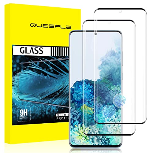 QUESPLE [2 Stück] Panzerglas Schutzfolie für Samsung Galaxy S20, Anti-Kratzen, Ultra-klar, Anti-Bläschen, Fingerabdruck-ID Gehärtetem Glas Displayschutzfolie für Samsung S20 von QUESPLE
