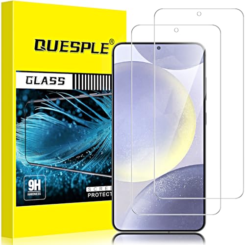 QUESPLE [2 Stück] Panzerglas Schutzfolie für Samsung Galaxy S24 Plus, Anti-Kratzen, HD Klar Blasenfreie Samsung S24 Plus Schutz Gehärtetem Glas Displayschutzfolie, Fingerabdruck-ID Unterstützen von QUESPLE