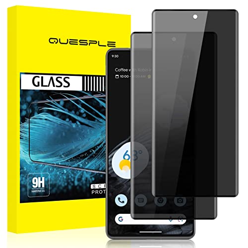 QUESPLE [2 Stück] Panzerglas Sichtschutz für Google Pixel 7 Pro 5G, Anti-Kratzen, 9H Härte Blasenfreie Google 7 Pro Privacy Schutzfolie Gehärtetem Glas Displayschutzfolie von QUESPLE