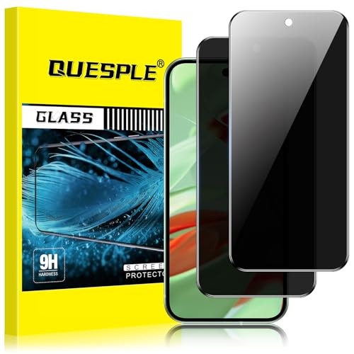QUESPLE [2 Stück] Panzerglas Sichtschutz für Google Pixel 9 5G, Anti-Kratzen, 9H Härte Blasenfreie Google 9 Privacy Schutzfolie Gehärtetem Glas Displayschutzfolie von QUESPLE